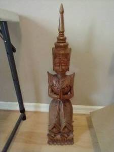 lot 182 image: Solid Wood Carved Buddha - 22