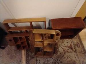 lot 208 image: Shadowbox & Wooden Shelf Lot
