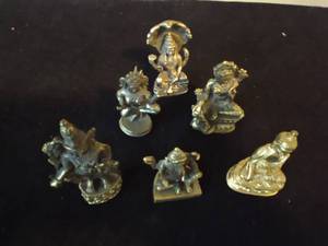 lot 271 image: 6 Small Metal Asian Statues