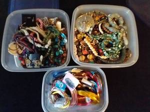 lot 336 image: 3 Containers of Beads & Jewelry Stuff
