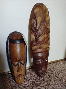 lot 365 image: 2 Wooden Masks