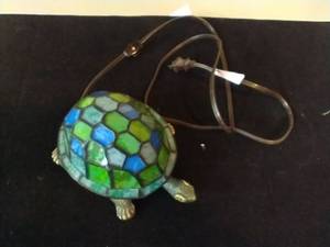 lot 416 image: Metal & Glass Turtle Lamp