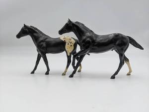 lot 100-BREYER-01 image: 2 Vintage Breyer Horses- Black Stallions