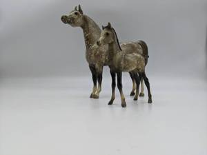 lot 100-BREYER-02 image: 2 Vintage Breyer Horses- Appaloosa  Mare and Foal