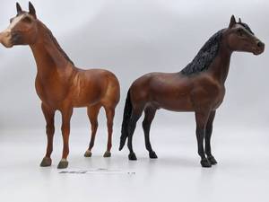 lot 100-BREYER-13 image: 2 Vintage Breyer Horses- Palomino Morgan Stallion & A Wild Bay