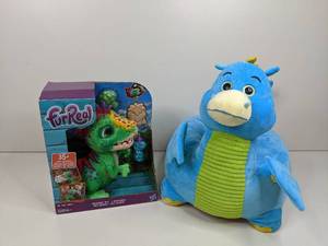 lot 51 image: Dragon and Dinosaur Lovers Gift SetBrand New20 Dragon Plush Toddler Chair Fur Real Baby Dino