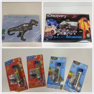 lot 42 image: Fun Learning Gift CollectionNEW in Boxes-Discovery 3 In 1 Earth Exploration, 300 Piece Dinosaur Puzzle , 2 Amazing Spheres, 2 Rainbow Tubes