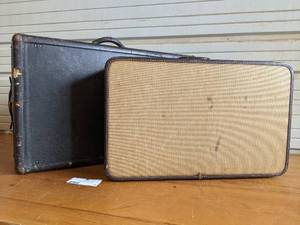 lot 15 image: Rare Vintage Tourobe Steamer Trunk and Vintage Suitcase