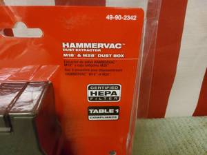 Milwaukee M18, M28 hammer drill vac. dust box