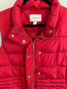 lot 52 image: Charter Club Red & Gold Womens Puffer Vest XL