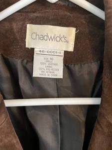 lot 51 image: Chadwicks Womens Suede Jacket Blazer Size XL