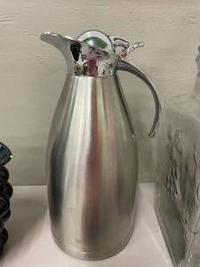 lot 37 image: Pykal Thermal Stainless Steel Coffee Carafe, Pitchers and Handmade Apron