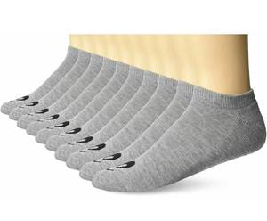 lot 97 image: Asics Unisex Adult Gray No-Show Training Socks 10 Pack Size M