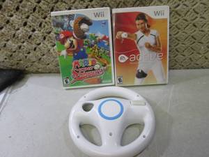 lot 9 image: (EC1) 2 Wii Games and Wheel Control...