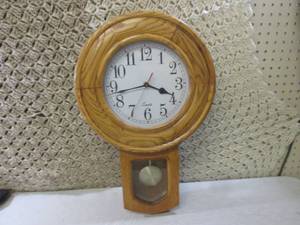 lot 95 image: (EW6) Wood Wall Clock 21 12 Tall ...