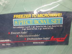 lot 119 image: (CS) Freezer to Microwave 8pc Bowl ...