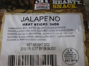 lot 284 image: (C-3) 2 Packs of Jalapeno Meat Stic...