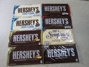 lot 289 image: (B-1) 8 Assorted Giant Hersheys Can...
