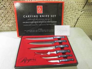 lot 313 image: (CAC) Rogers 6pc Carving Knife Set...