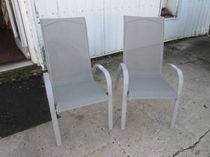 lot 314 image: (F-3) Pair of Stackable Outdoor Cha...