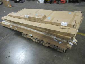 lot 111 image: WHOLESALE MIXED PALLET OF MISCELLANEOUS SHOWER GLASS PANELS AND COUNTERTOPS