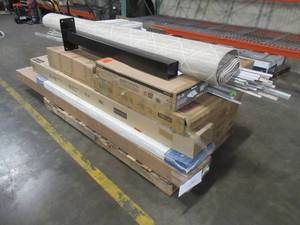 lot 112 image: WHOLESALE MIXED PALLET OF MISCELLANEOUS FURNITURE AND BUILDING MATERIALS