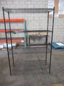 lot 212 image: Black 4-Tier Steel Garage Storage Shelving (48 in. W x 72 in. H x 18 in. D).