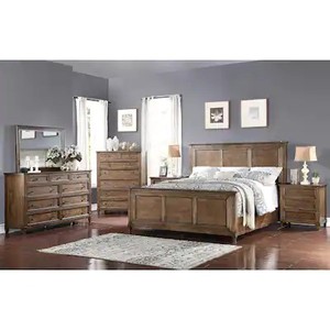 lot 138 image: Abbyson Jensen 6-piece King Bedroom Set, RK-4331-6PC. Scratch and Dent - Headboard will need the most attention.