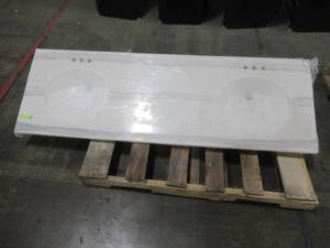 lot 148 image: 66 12 x 22 Double Sink Vanity Top With 4 Faucet Spread
