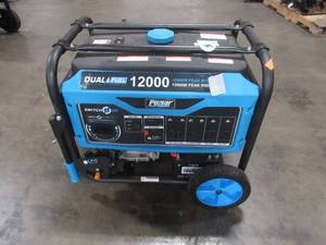 lot 2 image: Pulsar 12,000-Watt9,500-Watt Electric Start Gas and Propane Dual Fuel Portable Generator for Jobsite, RV, Home, CARB Compliant, PG12000B - Could Not Start.