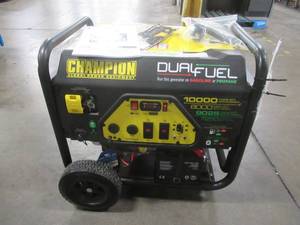 lot 3 image: Champion Power Equipment 8,000-Watt Dual Fuel Push-Button Electric Start Portable Generator 100297 - Could not Start.