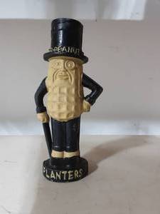 Mr. Peanut Planters Peanuts Cast Iron Coin Bank 8 Tall