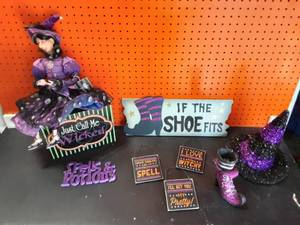 lot 25 image: Sparkly Witch Doll & Decor