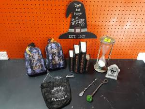 lot 32 image: Witch Spells & Related Decor, 2-Wands From The Renaissance, Brass Hour Glass