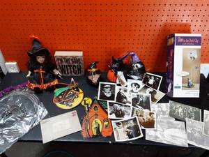 lot 34 image: Vintage Paper & Photographs, Photo Holder, Porcelain Doll & Decor