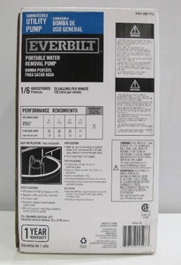 lot 838 image: Everbilt 16 HP Plastic Submersible Utility Pump SUP54-HD