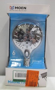 lot 865 image: Moen Attract with Magnetix 6-Spray 5.5 in. Single Wall Mount Handheld Adjustable Shower Head in Chrome