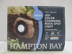 lot 874 image: Hampton Bay 1-Light Solar Outdoor Integrated LED 3000K 30-Lumens Rock Spot Light