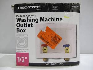 lot 902 image: TectiteOatey 12 in. Brass Push-to-Connect x 34 in. Male Hose Thread Washing Machine Outlet Box
