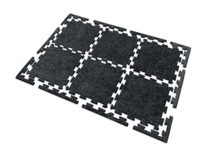 lot 929 image: 3-Pack TrafficMaster Heavy-Duty Interlocking 18 In X 18 In Carpet Tiles - 3 Boxes - 18 Tiles with Edging and Corner Coverage