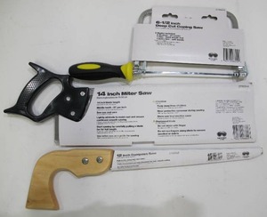 lot 930 image: Steel Grip Saw 3-Pack - 14 In Mitre Saw, 6-12 In Coping Saw, and 12 In Compass Saw - New