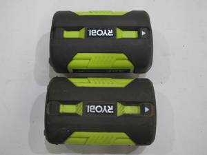 lot 954 image: Lot of 2 Ryobi 40V 2.6Ah OP4026 Lithium Ion Drill Batteries