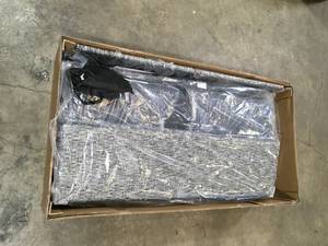 lot 13 image: Noble House Puerta Dark Brown Wicker Outdoor Loveseat Black and Dark Gray
