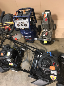 lot 34 image: Lot of Assorted Power Tools and Lawncare Items Various Models and Conditions See Pictures