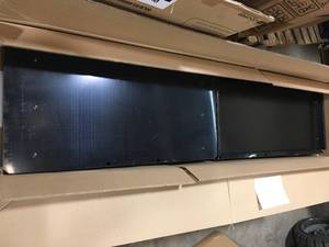 lot 44 image: Lot of 2 Ready-to-Assemble 24-Gauge Steel Freestanding Garage Cabinet in Black (36 in. W x 72 in. H x 18 in. D) by Husky Customer Returns See Pictures