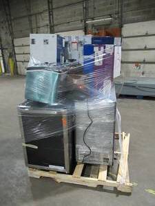 lot 13 image: Salvage pallet mini fridges and ice makers with handful of other small appliances