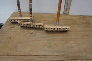 3  - Quickie Brand Hard Bristle Deck Brooms