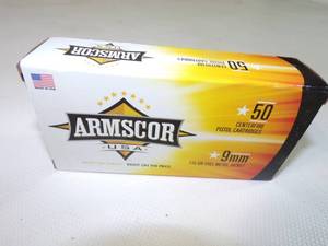 lot 119 image: Box of 50 Armscor 9mm