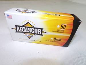 lot 120 image: Box of 50 Armscor 9mm