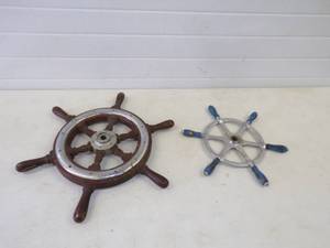 lot 128 image: Pair of Ship Wheels
